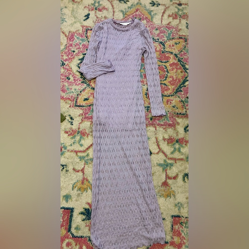 ASTR the Label Annisa Dress Maxi Mesh Gauze Lilac
